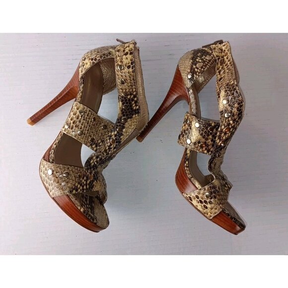 Stuart Weitzman Women's Airforce Roccia Serpent Snake Leather Designer Pumps 6 - Picture 7 of 13